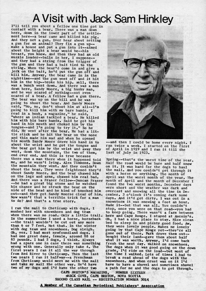 Page 1 - A Visit with Jack Sam Hinkley